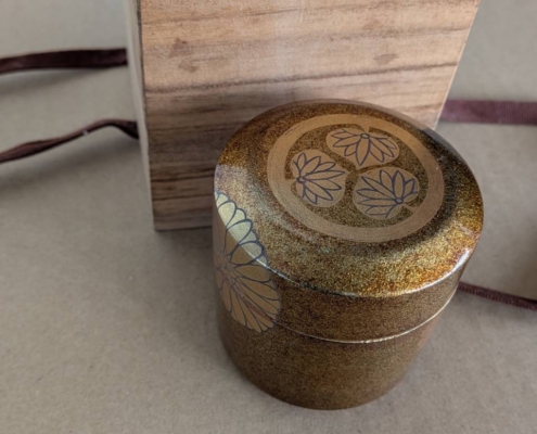 蒔絵棗 桐箱付き 茶道具 蒔絵茶入 金地蒔絵 実家整理